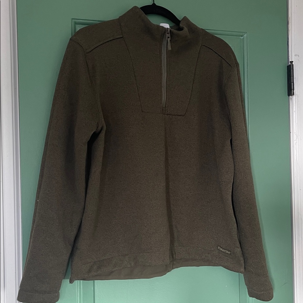 Cinch Olive Green Quarter-Zip Pullover